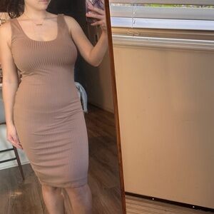 Heart Hips Tan Backless Dress